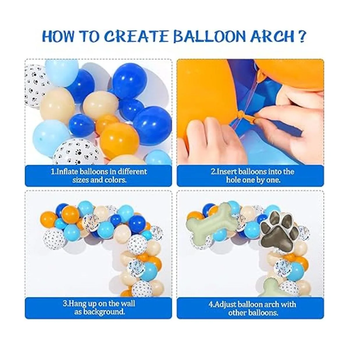 Kit de guirnaldas de globos temáticos azules para fiestas_3