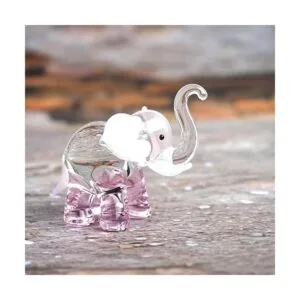 ZOOCRAFT Figuras de elefante de la suerte arte soplado a_7