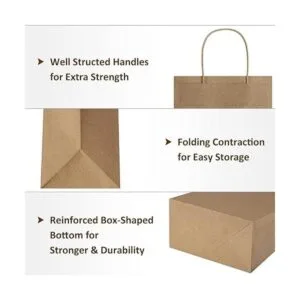 Poever Bolsas de vino de papel kraft con asas 5.25 x 3.25_4