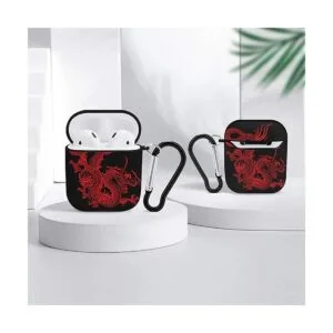 Funda para Airpods de dragón chino rojo para Apple AirPods_4