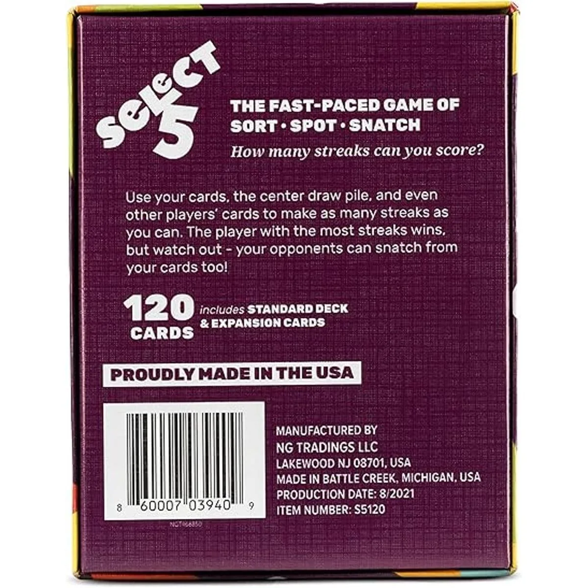 Select 5 Juego de cartas El juego rápido del rayo para_6