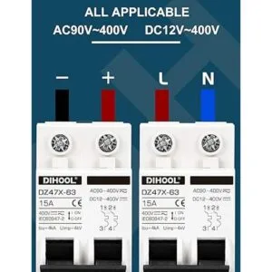 Disyuntores miniatura de 15 amperios 12V400V CA CC 10A_4