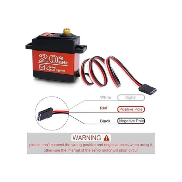 Miuzei Servo motor de 44.1 lbs alto par RC servo engranaje_5