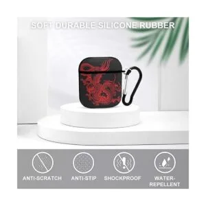 Funda para Airpods de dragón chino rojo para Apple AirPods_3