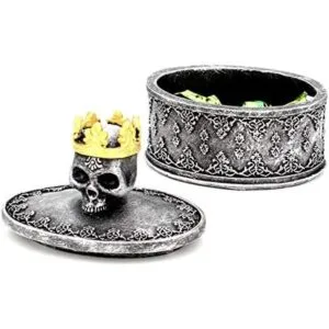 Aestivate Caja de joyería con diseño de calavera negra con_4