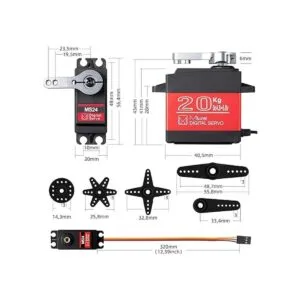 Miuzei Servo motor de 44.1 lbs alto par RC servo engranaje_3