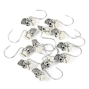 12 ganchos para cortina de ducha con calavera anillos_3