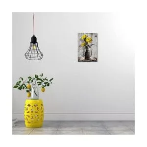 Arte de pared en lienzo de rosas rústicas flores_6