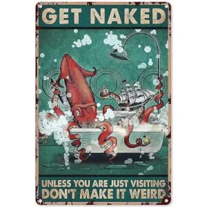 Letrero de metal con cita de pulpo divertida para_1