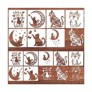 14 plantillas de gato para pintar sobre lienzo de madera_1