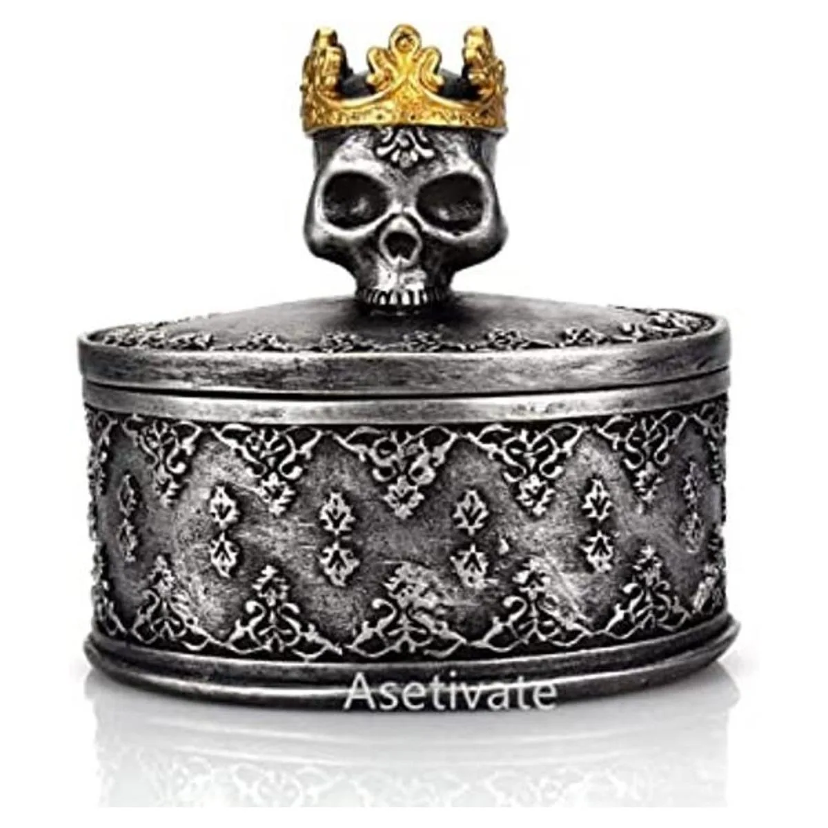 Aestivate Caja de joyería con diseño de calavera negra con_1