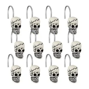 12 ganchos para cortina de ducha con calavera anillos_7