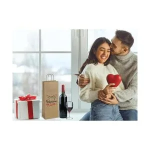 Poever Bolsas de vino de papel kraft con asas 5.25 x 3.25_5