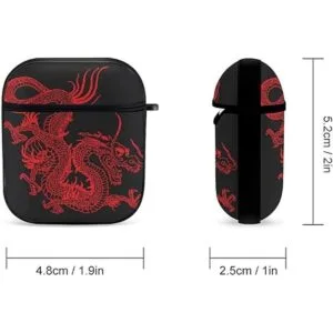 Funda para Airpods de dragón chino rojo para Apple AirPods_2