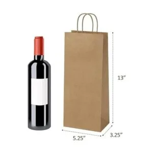 Poever Bolsas de vino de papel kraft con asas 5.25 x 3.25_2