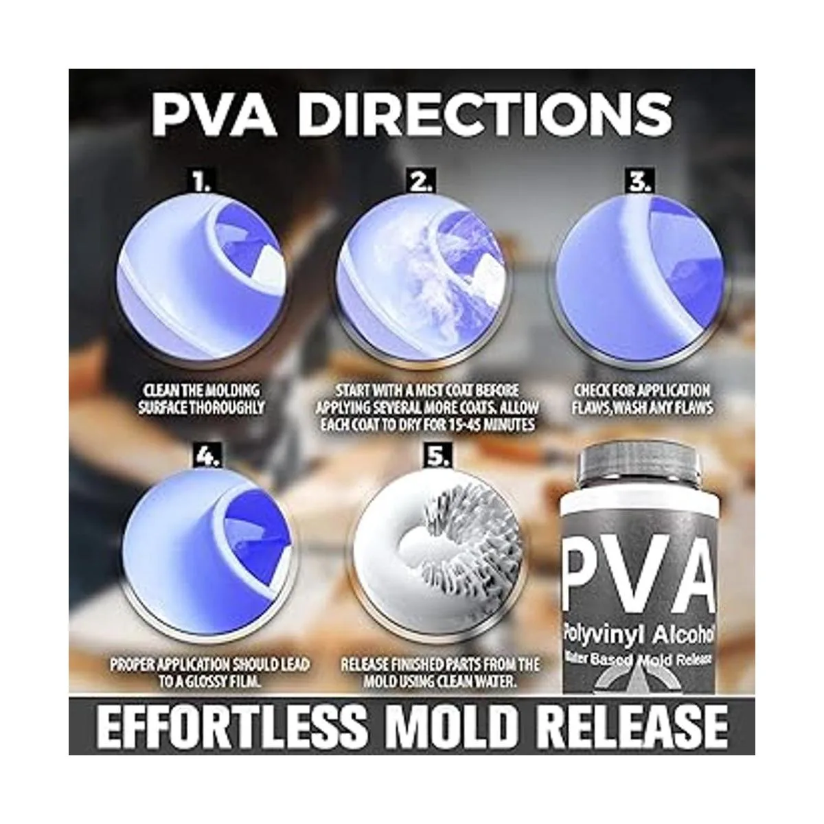 Liberación de molde a base de agua PVA Agente de alcohol_3