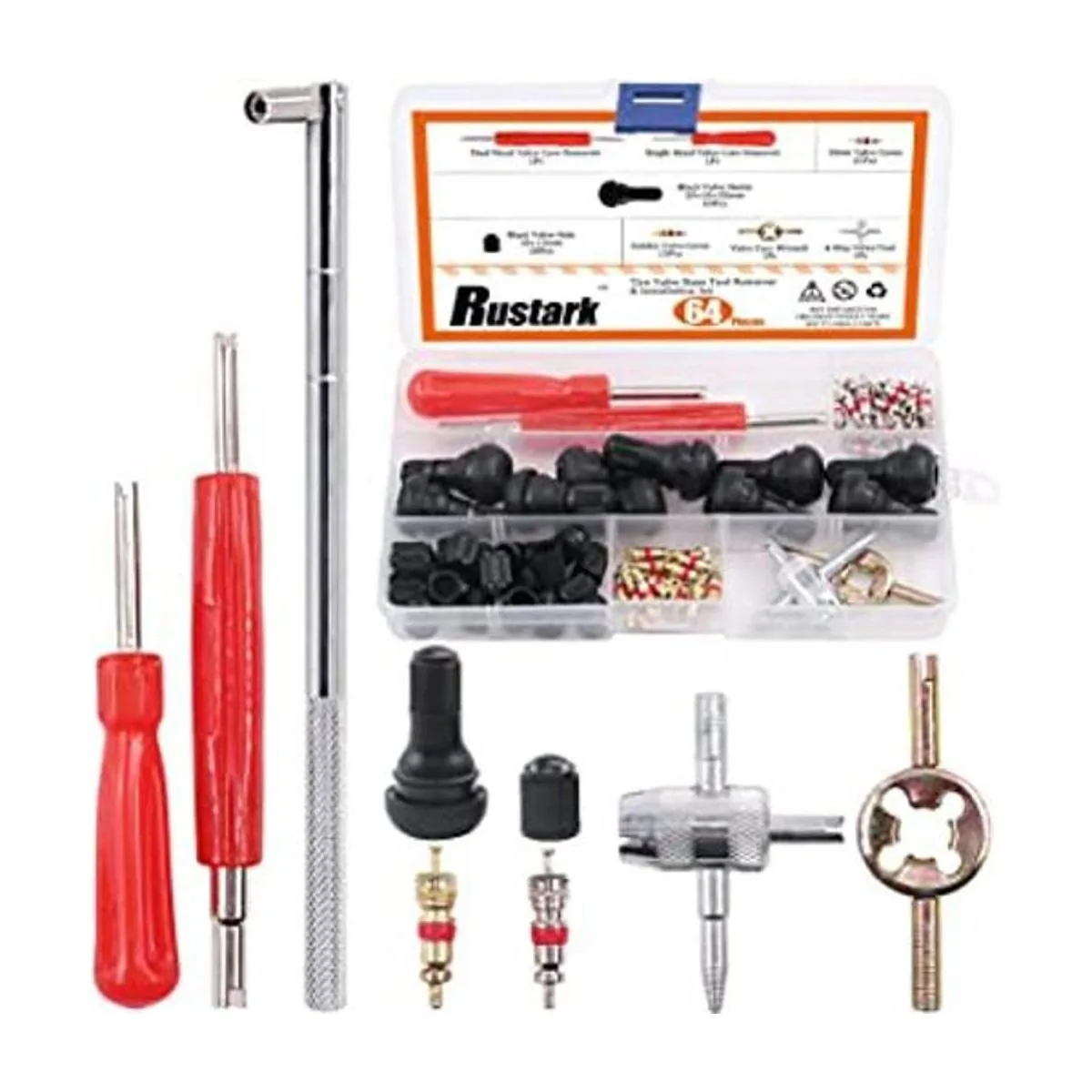 Rustark 65 piezas extractor e instalador de válvula de_1