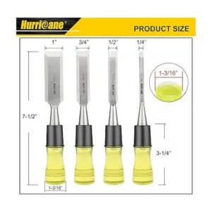 Juego de cinceles de madera de 4 piezas para carpintería_3