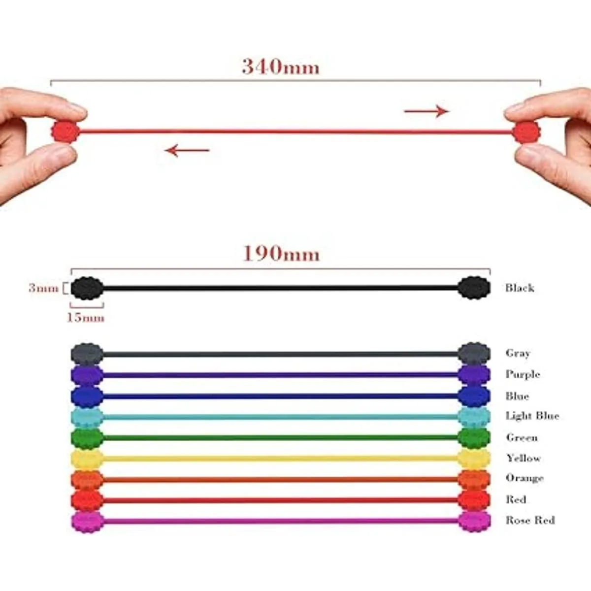 RichRay Paquete de 20 bridas de silicona reutilizables de_2