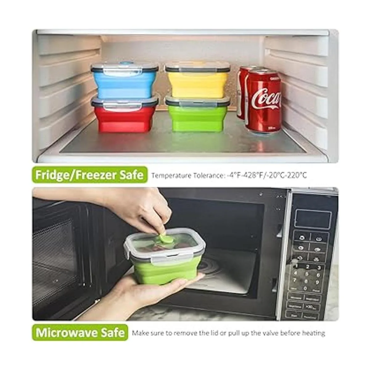 Recipientes plegables de almacenamiento de alimentos con_6