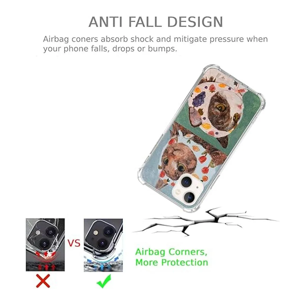 Pvflefkr Cool Cat Funda para iPhone 13 bonita funda de_5