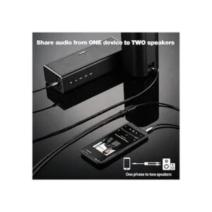 MillSO Divisor de audio de 0.138 in macho a 2 machos de_5