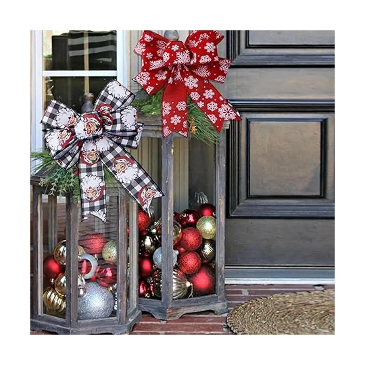 Cinta de Navidad con alambre de 2.5 pulgadas 6 rollos de_6