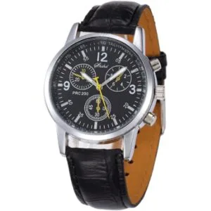 Cdybox Paquete de 4 relojes de cuero para hombre de moda_3