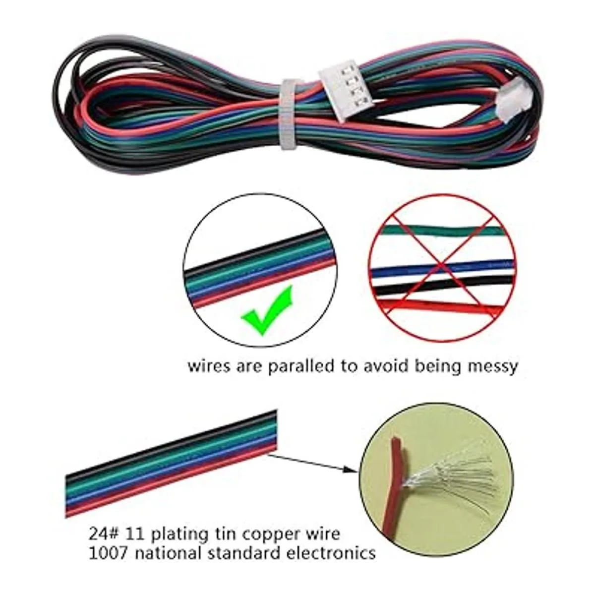 R REIFENG 4 cables de conector de motor de 6.6 ft XH2.54_7