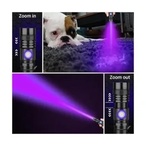 DARKBEAM Linterna UV de 395 nm recargable por USB lámpara_3