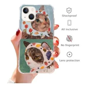 Pvflefkr Cool Cat Funda para iPhone 13 bonita funda de_2