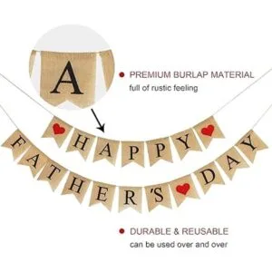 Bandera de arpillera feliz día del padre Decoración_4