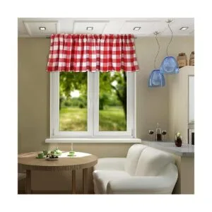 Tatuo Cortinas a cuadros de búfalo de Navidad cenefas de_6