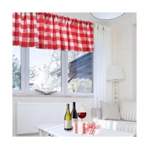 Tatuo Cortinas a cuadros de búfalo de Navidad cenefas de_5