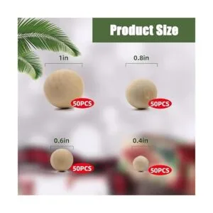 VIOCIWUO 200 bolas de madera para manualidades de madera_2