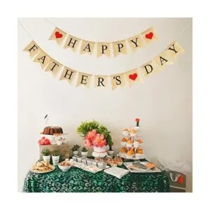 Bandera de arpillera feliz día del padre Decoración_6