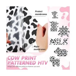Vinilo de transferencia de calor con patrón de vaca de_3