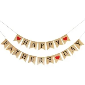 Bandera de arpillera feliz día del padre Decoración_1