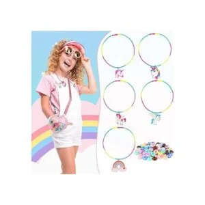 Unicorn Jewelry Making Kit 5 Rubber Necklaces and Charms_7