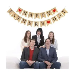 Bandera de arpillera feliz día del padre Decoración_5