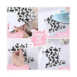 Vinilo de transferencia de calor con patrón de vaca de_5