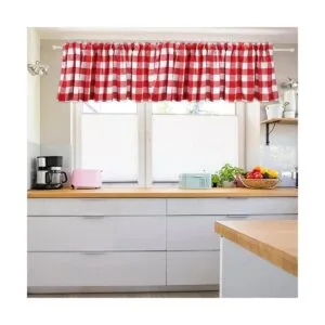 Tatuo Cortinas a cuadros de búfalo de Navidad cenefas de_4