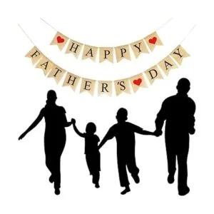 Bandera de arpillera feliz día del padre Decoración_7