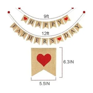 Bandera de arpillera feliz día del padre Decoración_2
