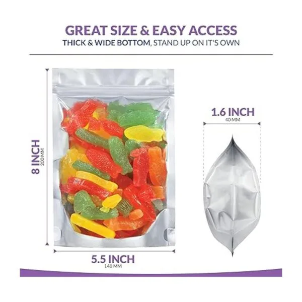 Stand Up Mylar Bolsas de 5.5 x 8 pulgadas 1.6 pulgadas_3