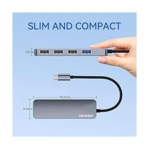MEANHIGH Adaptador USB C Hub tipo C de 4 puertos para_5