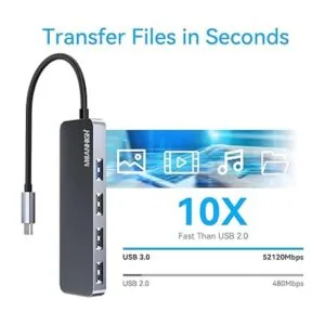 MEANHIGH Adaptador USB C Hub tipo C de 4 puertos para_3