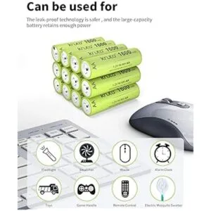 Kruta AA Baterías solares recargables de 1600 mAh de alta_2