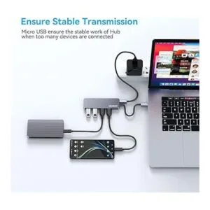 MEANHIGH Adaptador USB C Hub tipo C de 4 puertos para_4