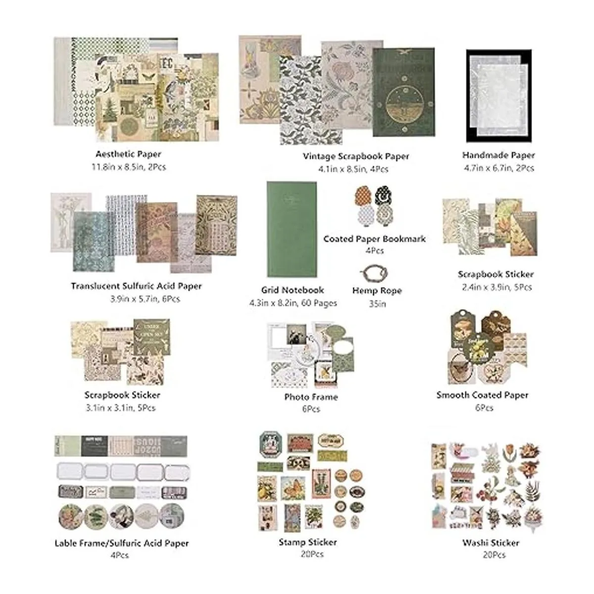 JOYCHOIC Kit de diario de basura vintage kit de diario_4